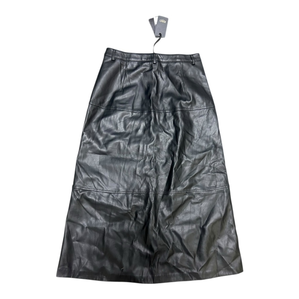 NWT Seventy Venezia Faux/Mock Leather Black A-Line Leather Skirt Size 42 - Picture 2 of 5